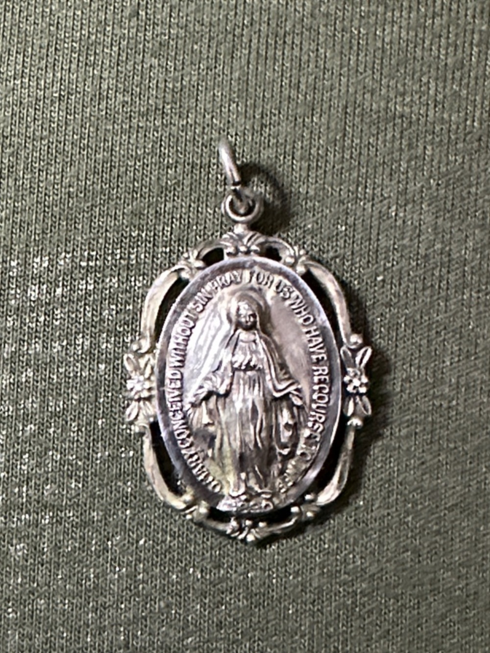 Classic Silver-Tone Miraculous Medal Pendant - Religious Charm